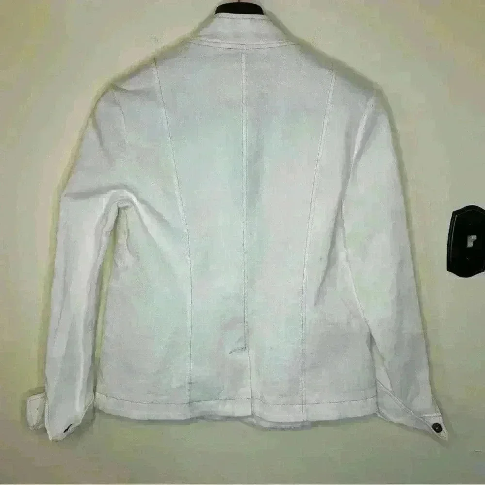 Lola & Sophie Pearl Denim Jean Jacket - White Redo listing photos